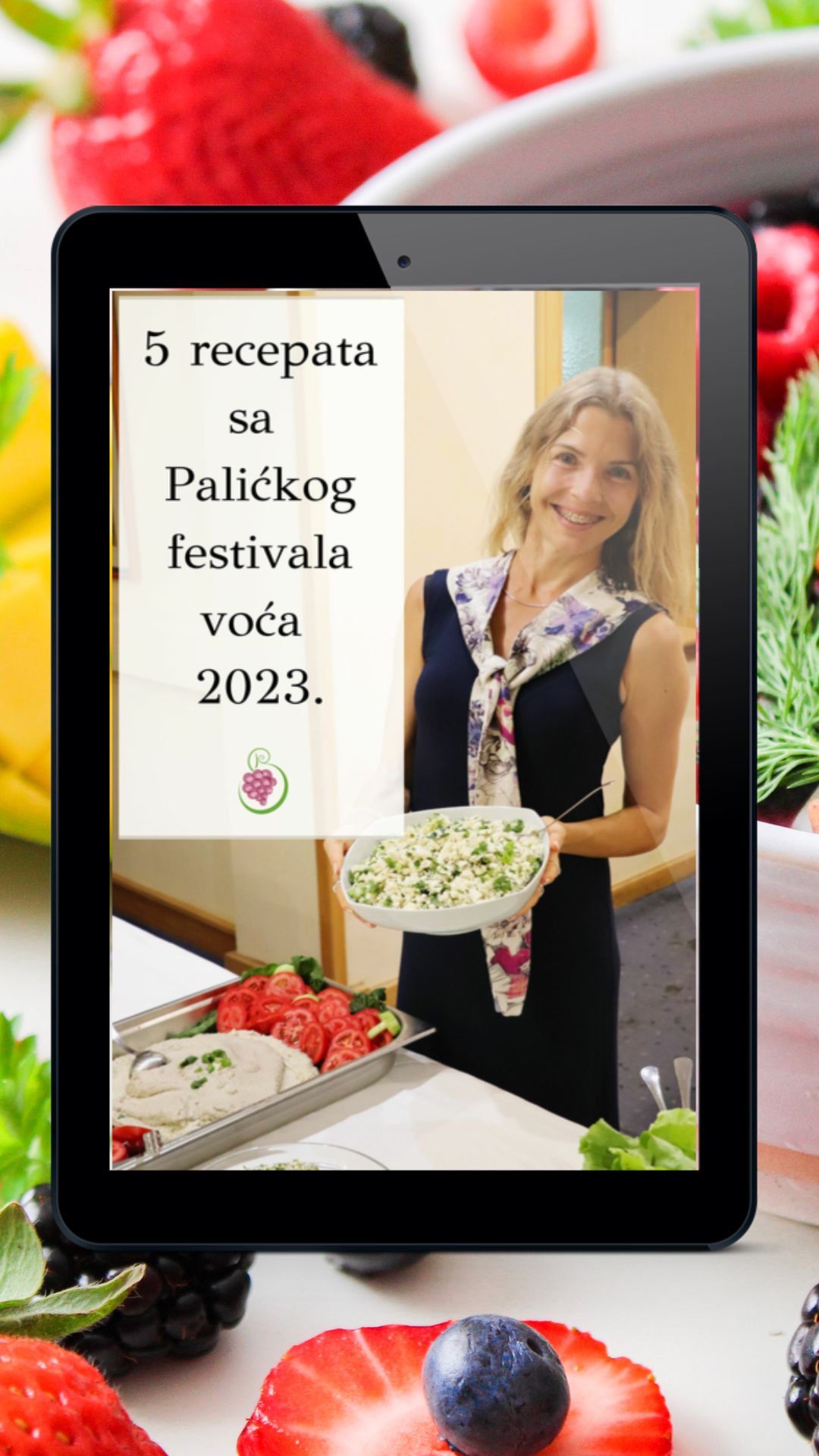 U besplatnoj e-knjizi '5 recepata sa Palićkog festivala voća 2023.' vi dobijate neke od ukusnih i zdravih sirovih veganskih recepta koji su se služili na Palićkom festivalu voća 2023.