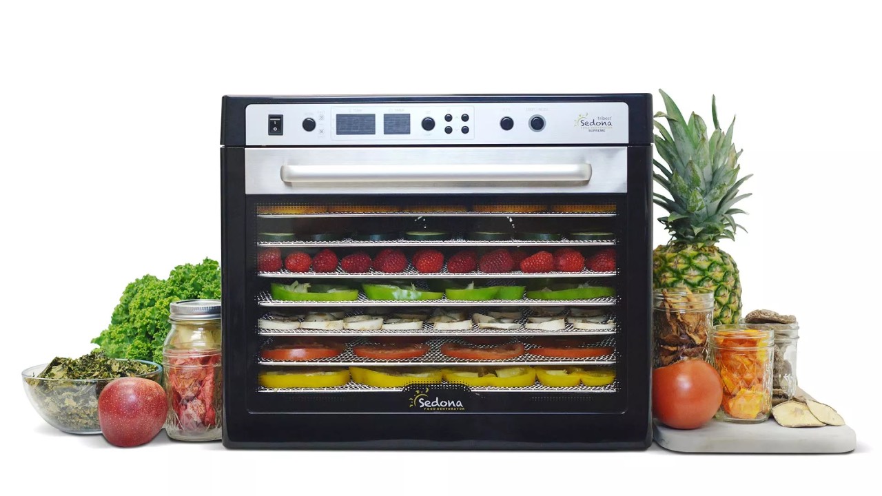 Dehidrator Sedona Supreme - dehidrator vrhunskog kvaliteta za pripremu sveže biljne hrane. Naručite vaš dehidrator lagano i bezbedno na sajtu 'Biljna ishrana'.